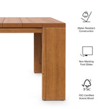 Aspen Outdoor Patio Acacia Wood Side Table in Natural