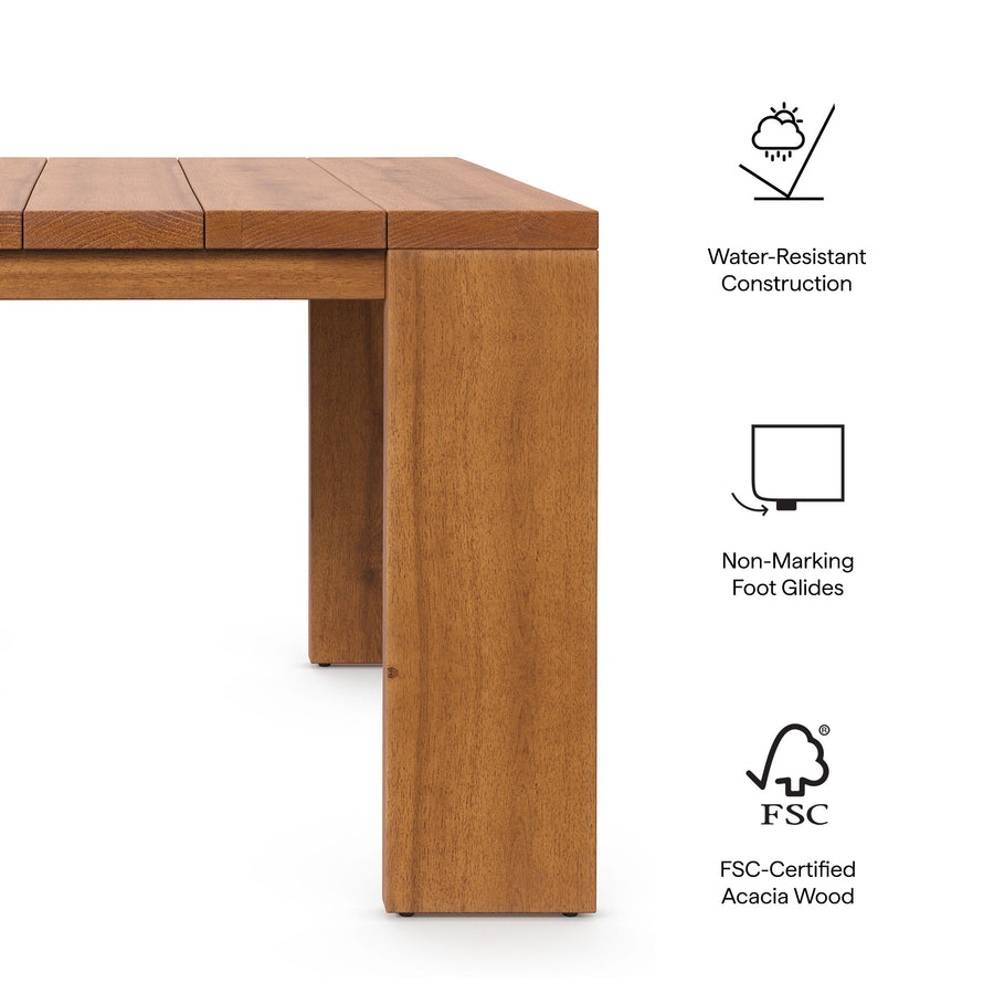 Aspen Outdoor Patio Acacia Wood Side Table in Natural