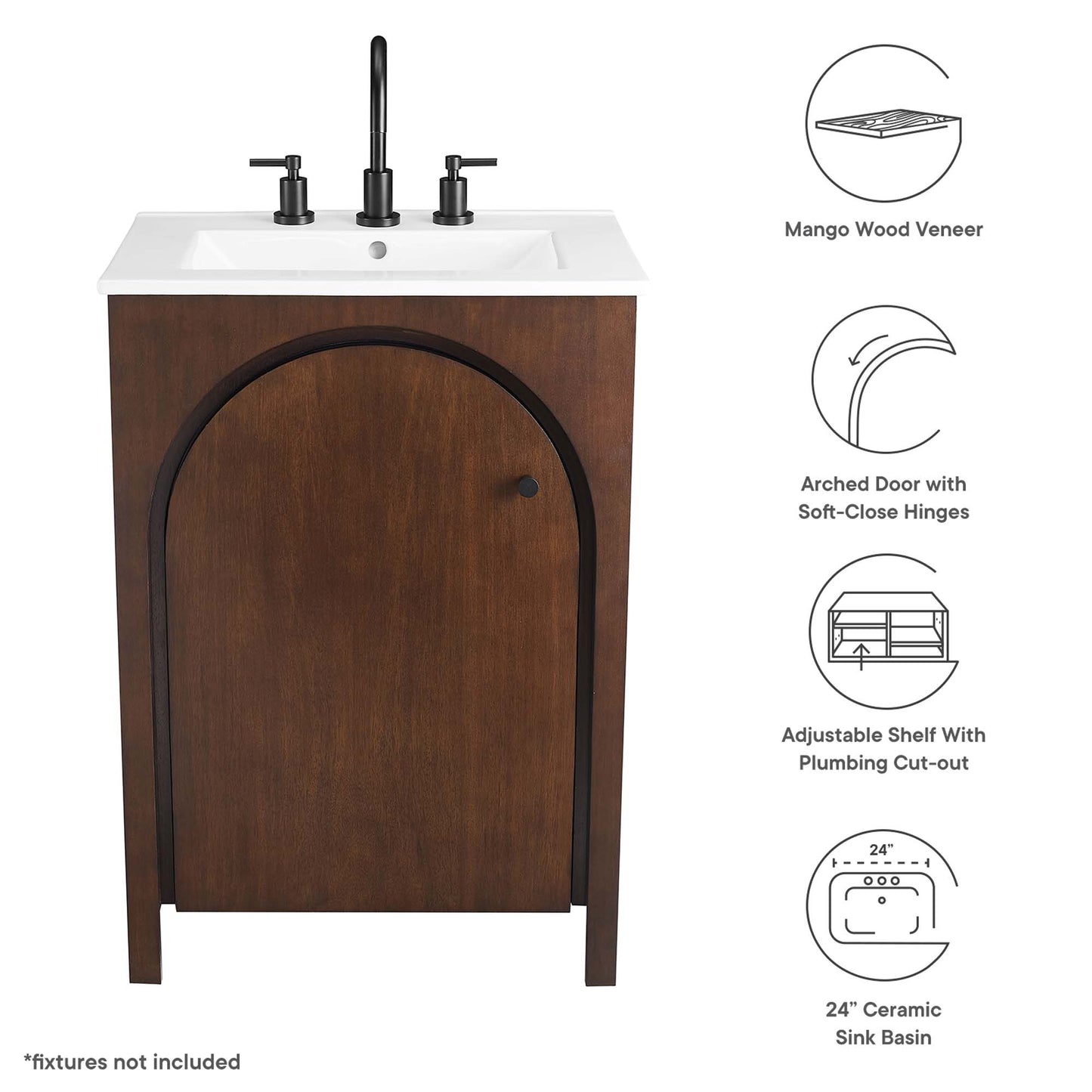 Appia 24" Bathroom Vanity by Furniture For America