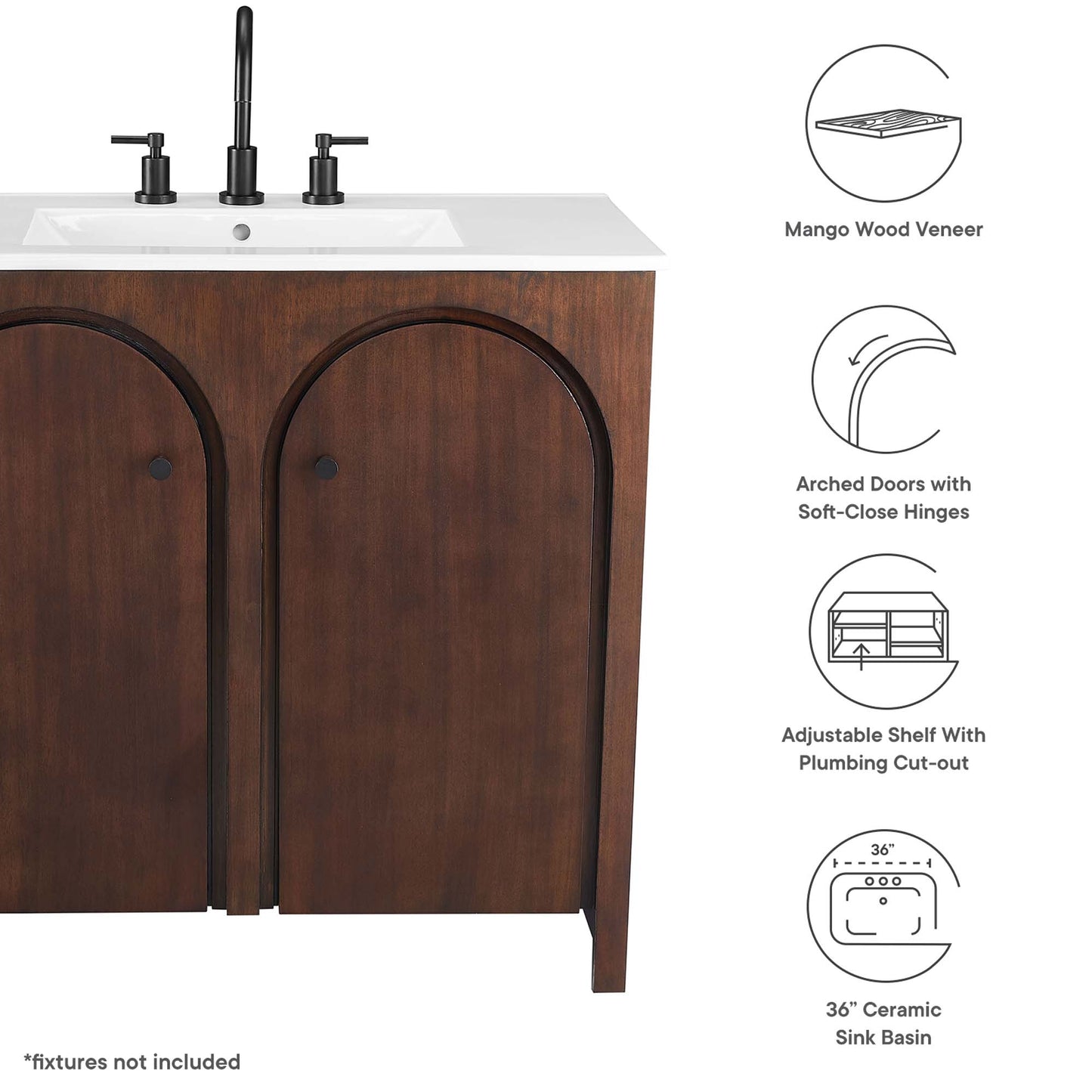Appia 36" Bathroom Vanity by Furniture For America