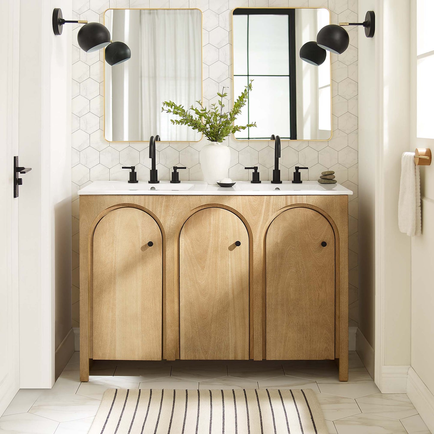 Appia 48" Double Sink Bathroom Vanity by Furniture For America