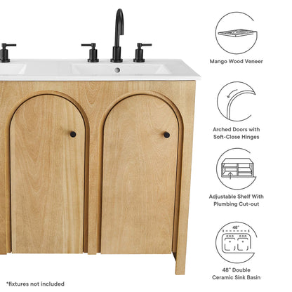 Appia 48" Double Sink Bathroom Vanity by Furniture For America