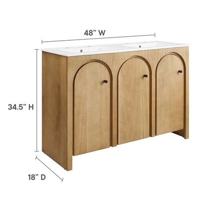 Appia 48" Double Sink Bathroom Vanity by Furniture For America
