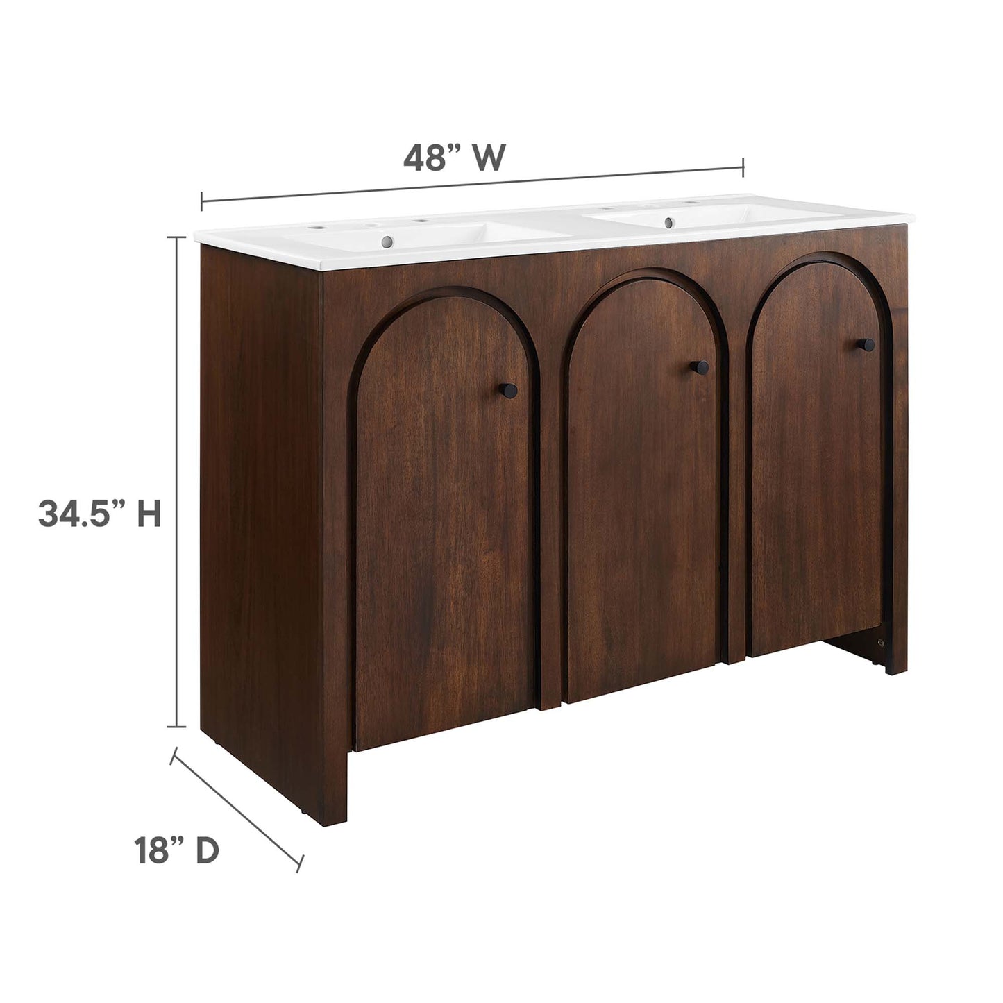 Appia 48" Double Sink Bathroom Vanity by Furniture For America