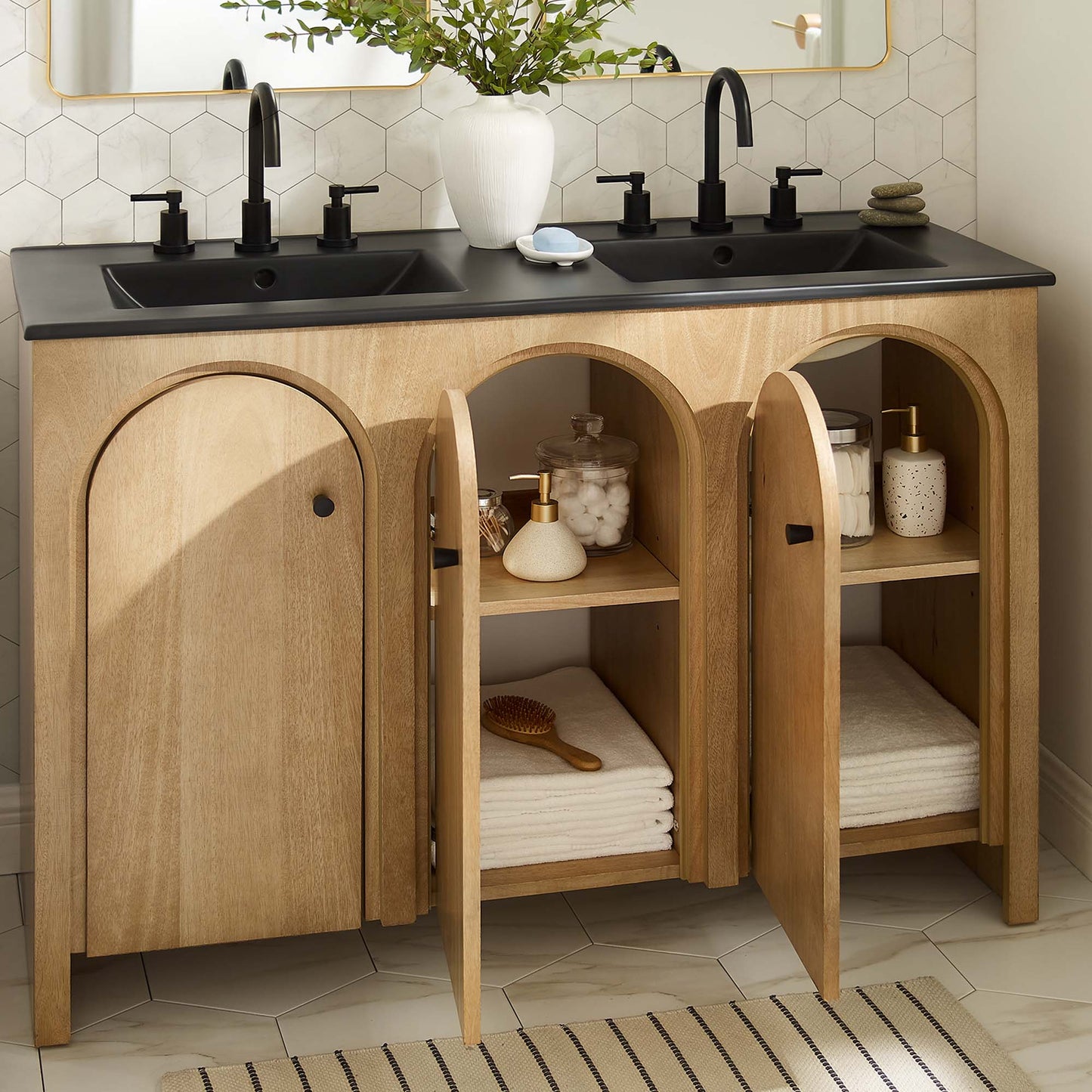 Appia 48" Double Sink Bathroom Vanity by Furniture For America