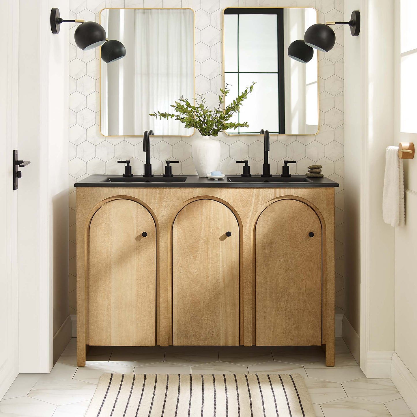 Appia 48" Double Sink Bathroom Vanity by Furniture For America