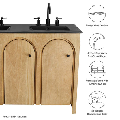 Appia 48" Double Sink Bathroom Vanity by Furniture For America