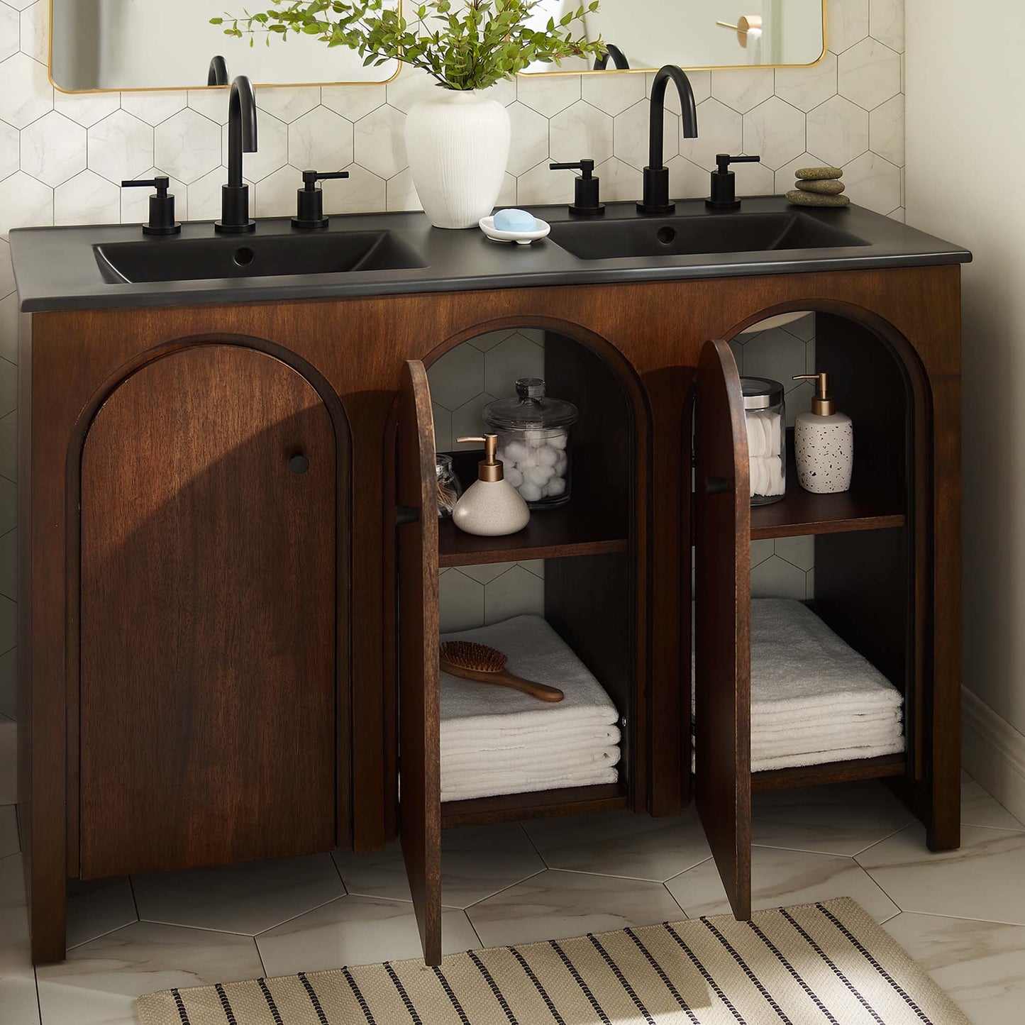 Appia 48" Double Sink Bathroom Vanity by Furniture For America