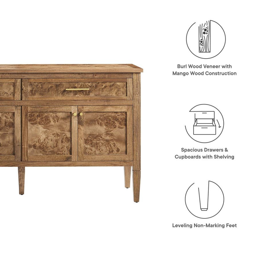 Onyx 62" Wood Sideboard in Brown