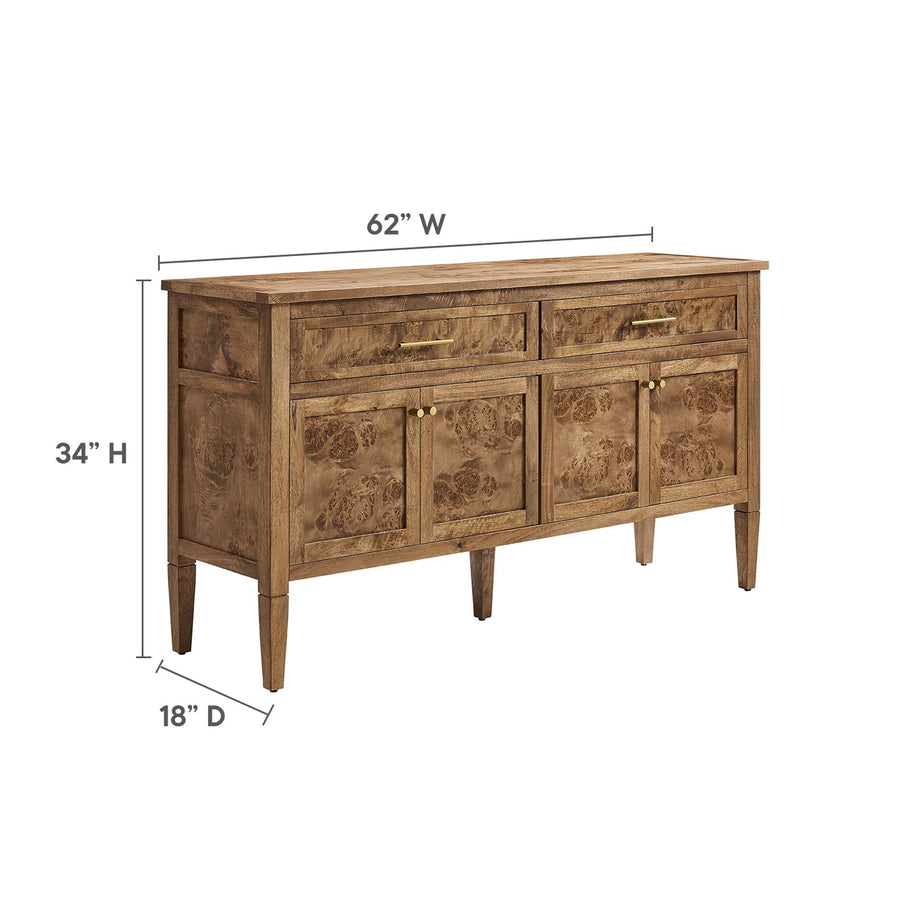 Onyx 62" Wood Sideboard in Brown