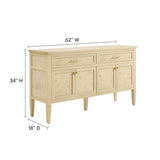 Onyx 62" Wood Sideboard in Bleached Burl