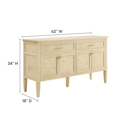 Elysian 62" Wood Sideboard in Bleached Burl