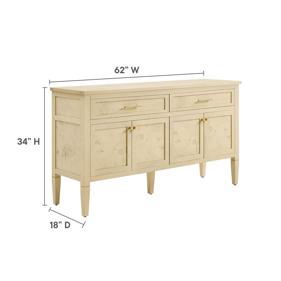 Onyx 62" Wood Sideboard in Bleached Burl