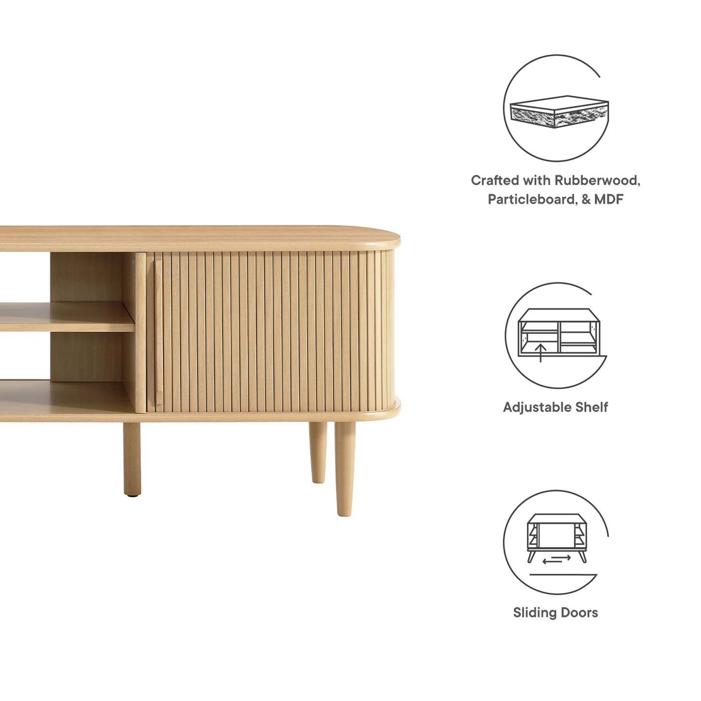 Contour 63" Wood TV Stand by Furniture For America