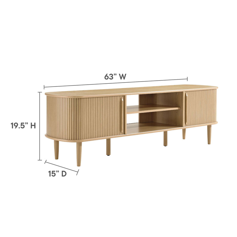 Gorse 63" Wood TV Stand in Oak