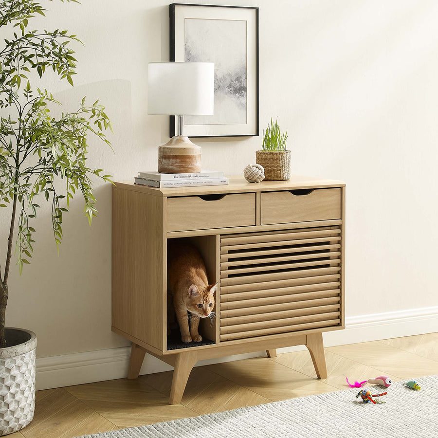 Vera Cat Cabinet in Oak