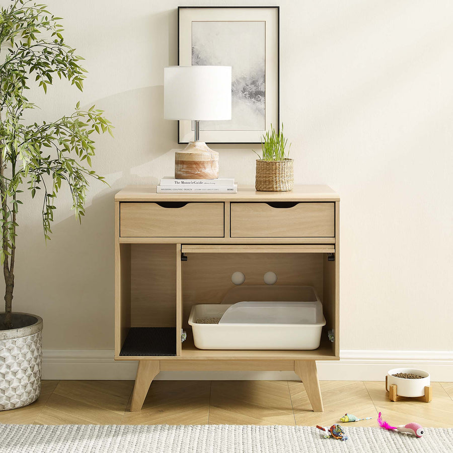 Vera Cat Cabinet in Oak