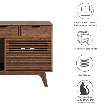 Render Cat Cabinet in Walnut