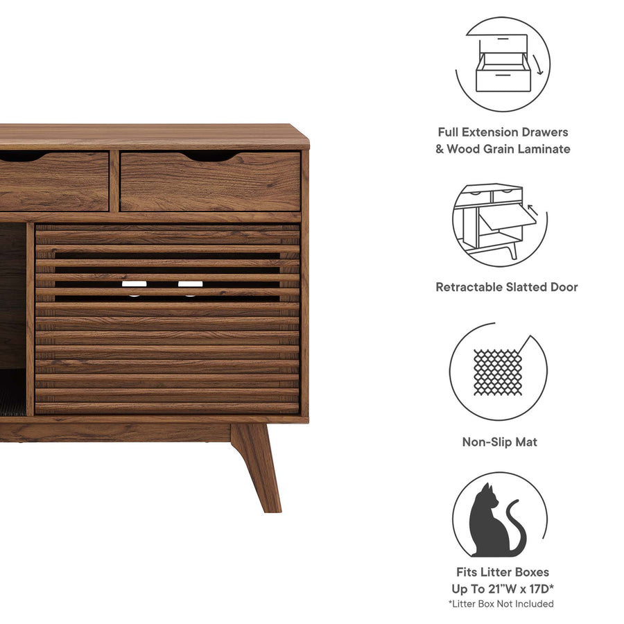 Vera Cat Cabinet in Walnut