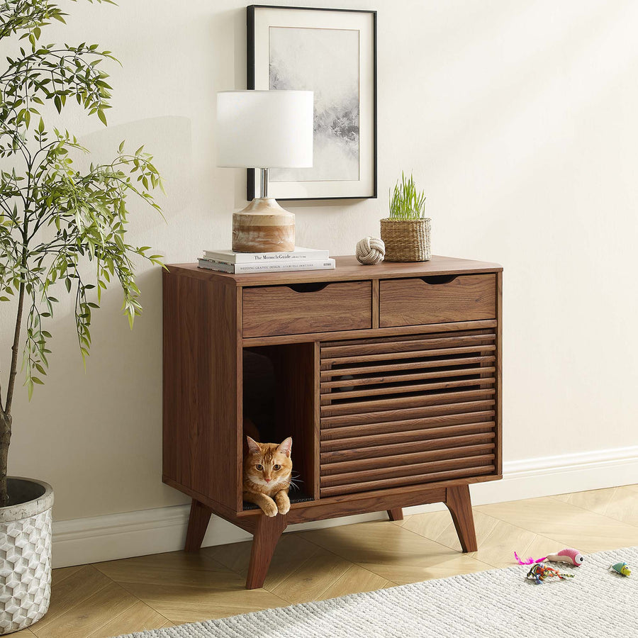 Vera Cat Cabinet in Walnut