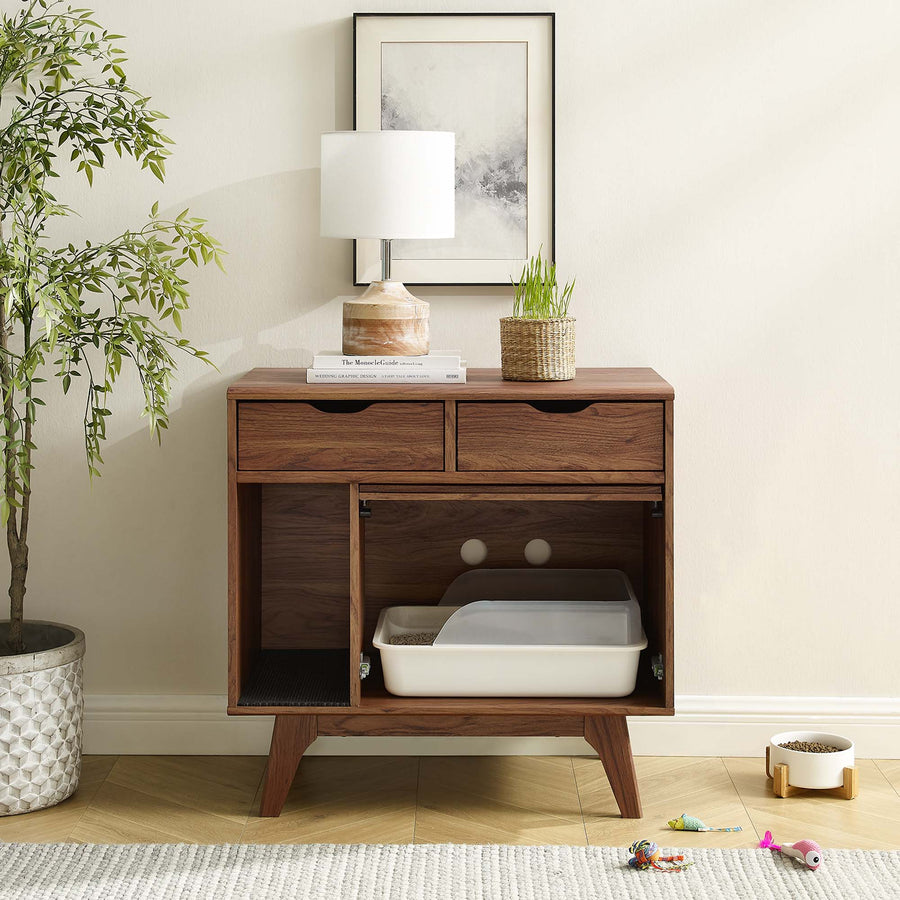 Vera Cat Cabinet in Walnut