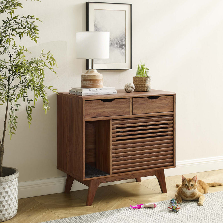 Vera Cat Cabinet in Walnut