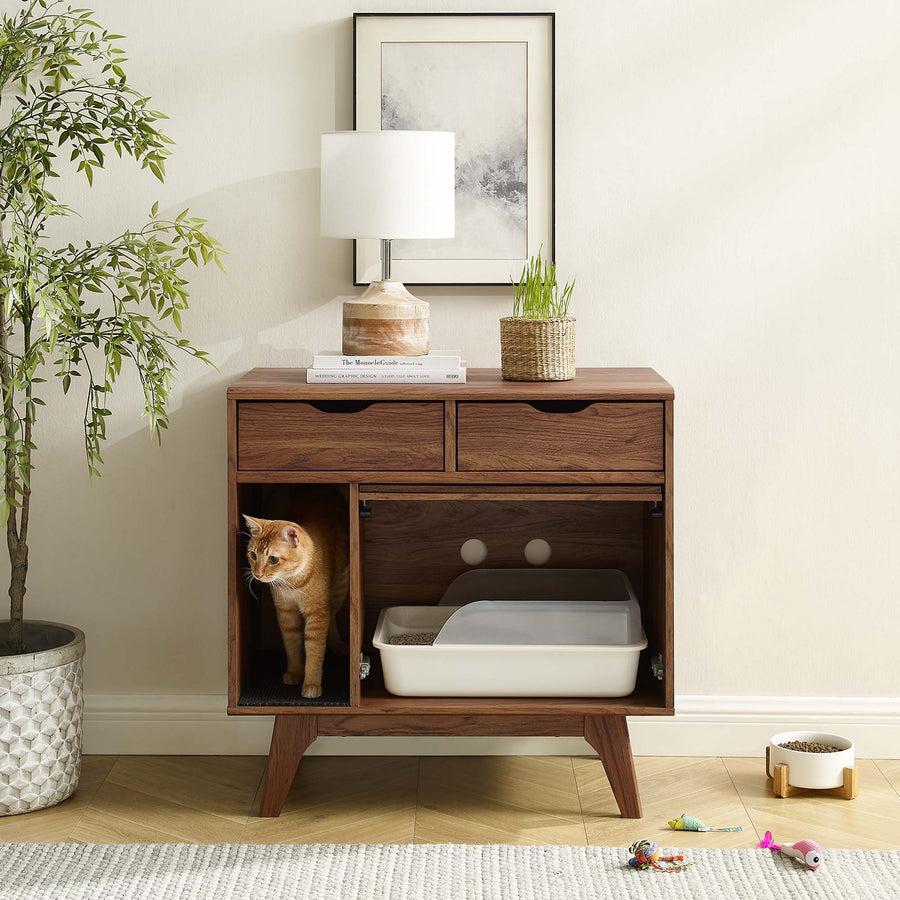 Vera Cat Cabinet in Walnut