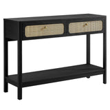 Cyrus Wood Entryway Console Table in Black