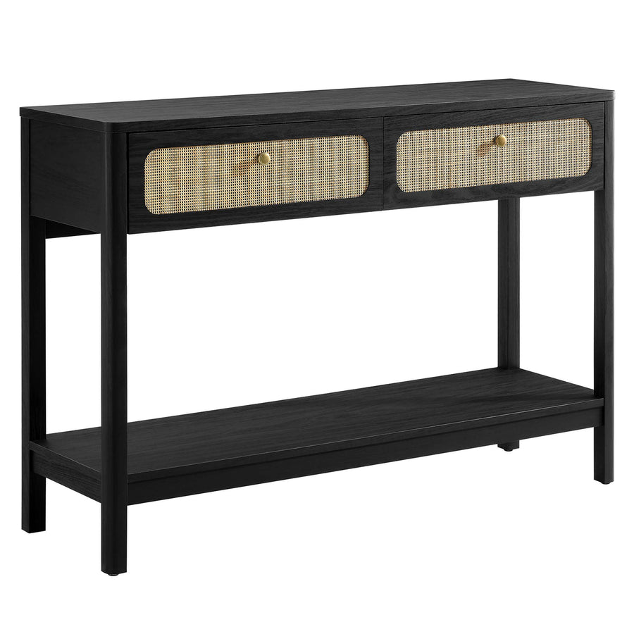 Cyrus Wood Entryway Console Table in Black
