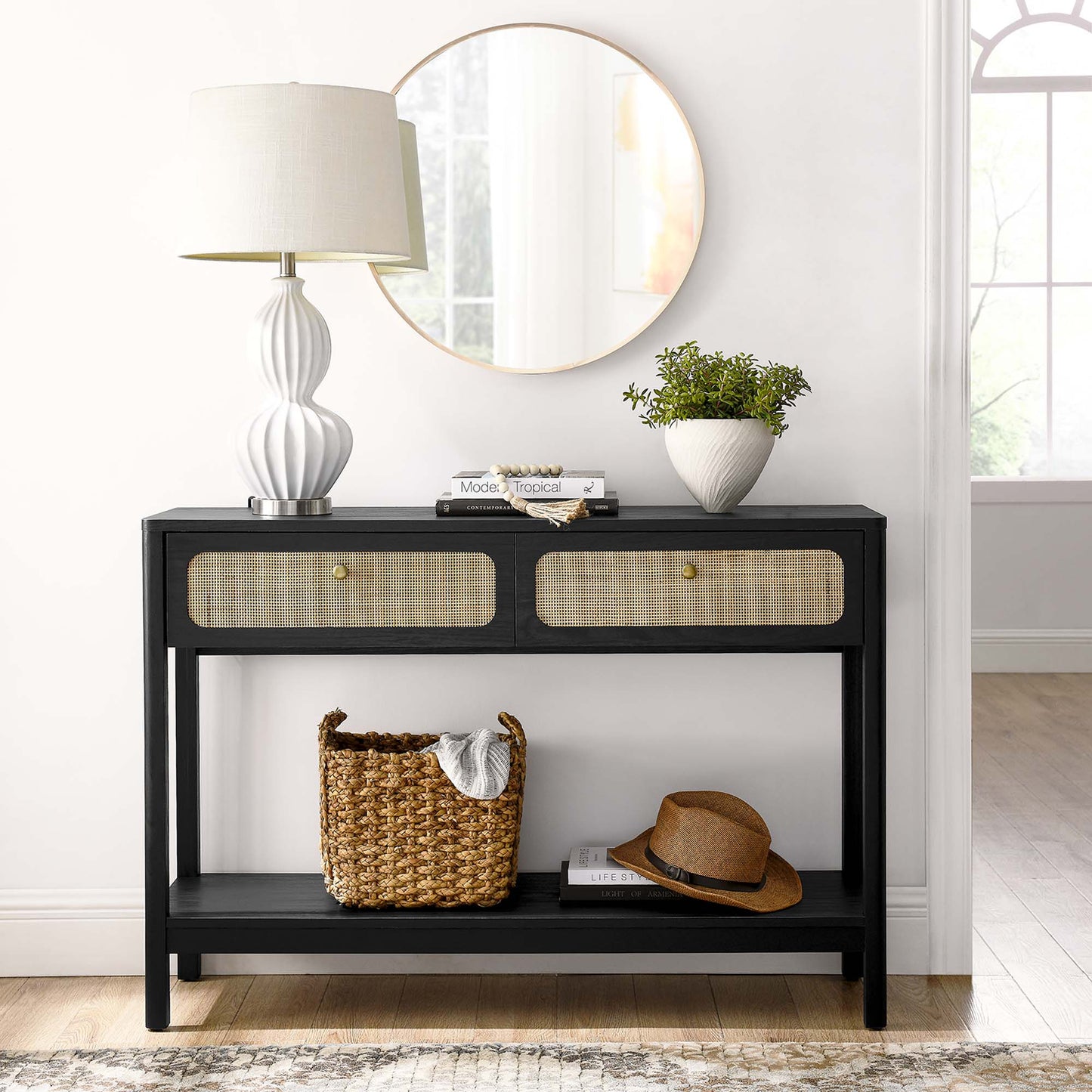 Chaucer Wood Entryway Console Table by Furniture For America