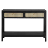 Cyrus Wood Entryway Console Table in Black
