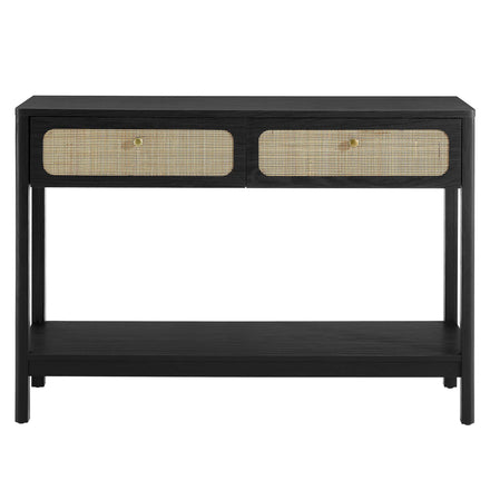 Chaucer Wood Entryway Console Table in Black