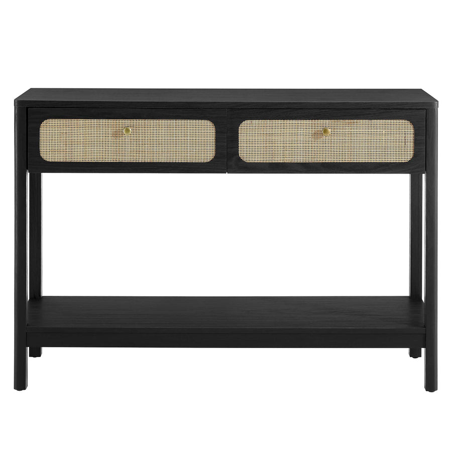 Cyrus Wood Entryway Console Table in Black
