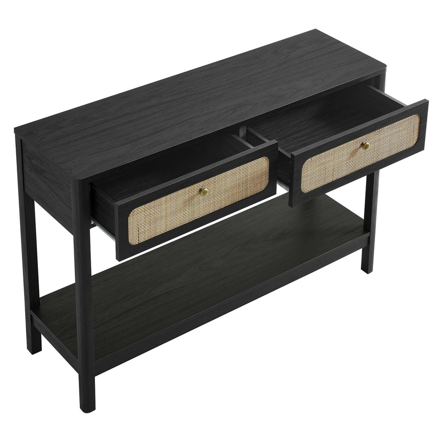 Cyrus Wood Entryway Console Table in Black