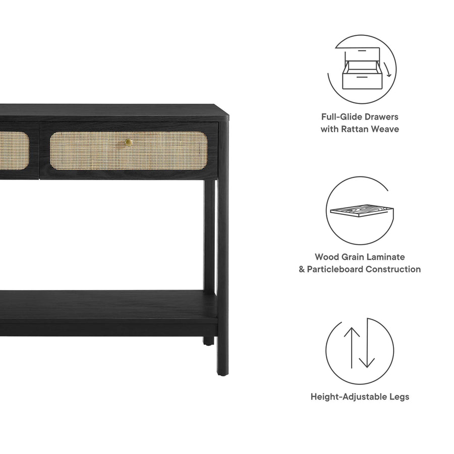 Cyrus Wood Entryway Console Table in Black