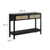 Cyrus Wood Entryway Console Table in Black