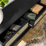 Cyrus Wood Entryway Console Table in Black
