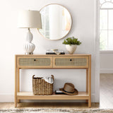 Cyrus Wood Entryway Console Table in Oak