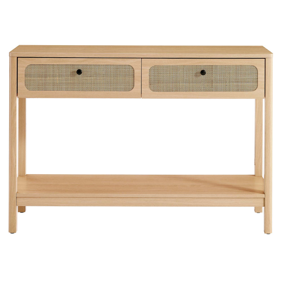 Cyrus Wood Entryway Console Table in Oak