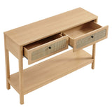 Cyrus Wood Entryway Console Table in Oak