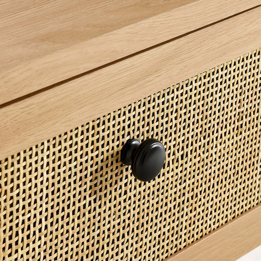 Cyrus Wood Entryway Console Table in Oak