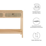 Cyrus Wood Entryway Console Table in Oak