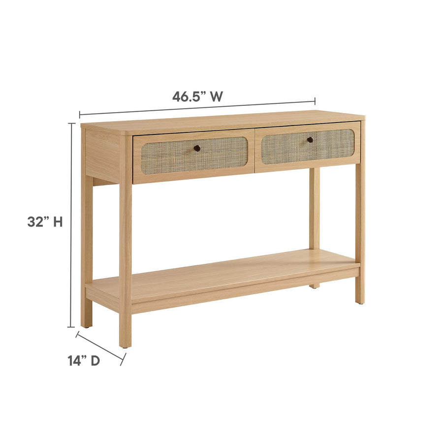 Cyrus Wood Entryway Console Table in Oak