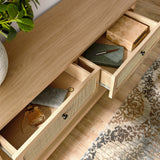 Cyrus Wood Entryway Console Table in Oak