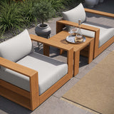 Aspen 3-Piece Outdoor Patio Acacia Wood Furniture Set in Natural Light Gray
