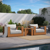 Aspen 3-Piece Outdoor Patio Acacia Wood Furniture Set in Natural Light Gray