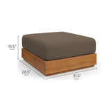 Aspen 2-Piece Outdoor Patio Acacia Wood Armchair and Ottoman Set in Natural Cocoa