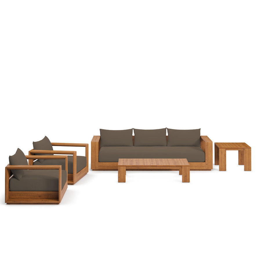 Aspen 5-Piece Outdoor Patio Acacia Wood Furniture Set in Natural Cocoa