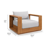 Aspen 5-Piece Outdoor Patio Acacia Wood Furniture Set in Natural Light Gray