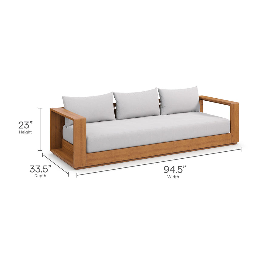 Aspen 5-Piece Outdoor Patio Acacia Wood Furniture Set in Natural Light Gray